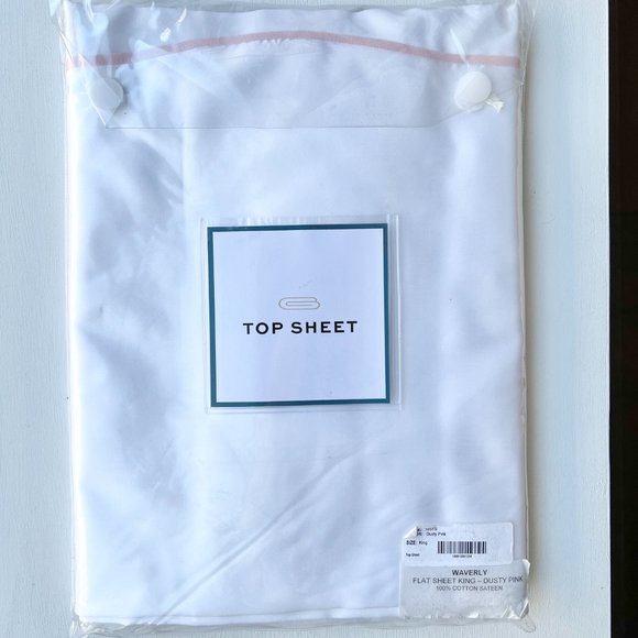 NWT Hill House Home "Waverly" king Top Sheet in Dusty Pink - Picture 5 of 8